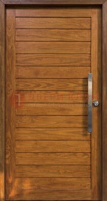 Коричневая входная дверь c МДФ панелью ЧД-02 в частный дом