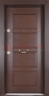 Коричневая входная дверь c МДФ панелью ЧД-28 в частный дом