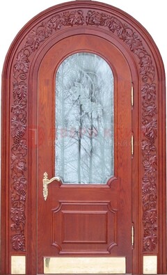 Толстая металлическая арочная дверь со стеклом ДА-20 в Архангельске