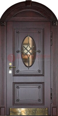 Арочная металлическая дверь с виноритом ДА-38
