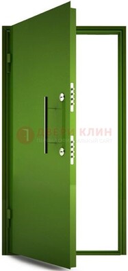 Зеленая металлическая бронированная дверь ДБ-8 в Апрелевке