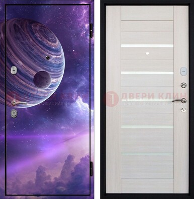 Стальная дверь с фотопечатью планеты ДФ-19