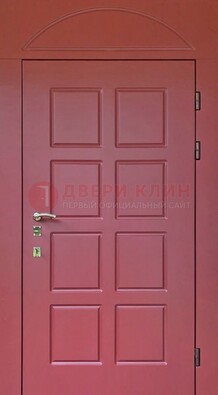 Красная стальная дверь с верхней фрамугой ДФГ-13 в Кудрово