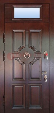 Стальная дверь с фрамугой в классическом стиле ДФГ-18 в Кингисеппе