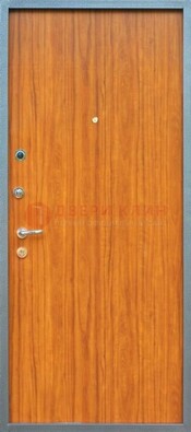 Коричневая металлическая дверь с ламинатом ДЛ-12
