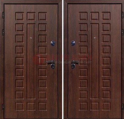 Коричневая железная дверь с МДФ снаружи ДМ-113 в Курске