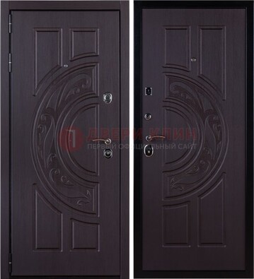 Коттеджная темная стальная дверь с МДФ ДМ-134