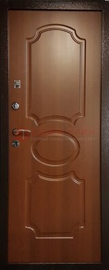 Коричневая металлическая дверь с МДФ ДМ-177