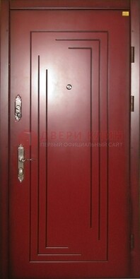 Бордовая стальная дверь с МДФ ДМ-183