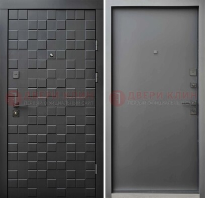 Темная стальная филенчатая дверь с МДФ ДМ-221 в Петрозаводске