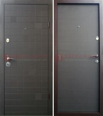 Черная железная дверь МДФ ДМ-227