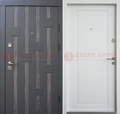 Темная металлическая дверь c белом МДФ внутри ДМ-231 в Севастополе