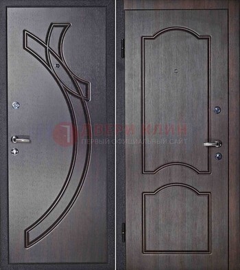 Уличная темная металлическая дверь с МДФ ДМ-24