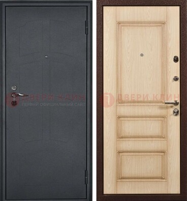 Черная металлическая дверь с МДФ ДМ-348