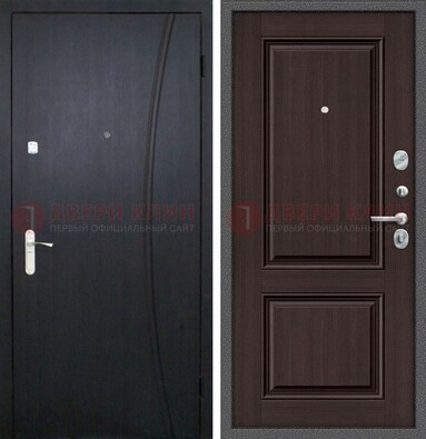 Темная стальная дверь с МДФ панелями ДМ-362 в Сланцы