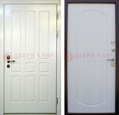 Белая стальная дверь с МДФ в квартиру ДМ-378 в Котельниках