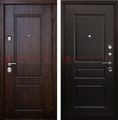 Классическая железная дверь с темными МДФ панелями ДМ-390 в Дмитрове