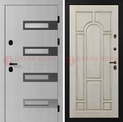Стальная дверь со светлыми панелями МДФ ДМ-404