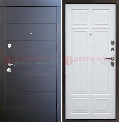 Коричневая железная дверь МДФ белая внутри ДМ-436 В Ижевске