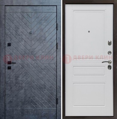 Серая металлическая дверь с декоративной МДФ ДМ-439 в Севастополе