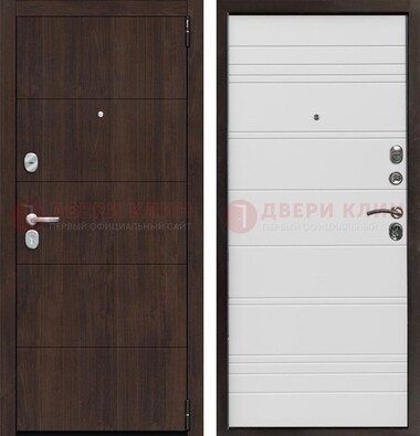 Темная квартирная дверь с МДФ хайтек ДМ-451 в Сергиевом Посаде