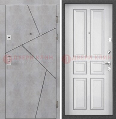 Светлая железная дверь в квартиру с МДФ ДМ-489 в Павловском Посаде