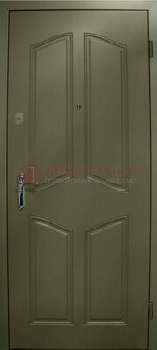 Зеленая стальная дверь с МДФ ДМ-49 в дом