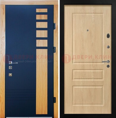 Двухцветная железная дверь с МДФ в квартиру ДМ-511 в Липецке