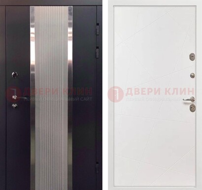 Темная металлическая дверь в квартиру МДФ с двух сторон ДМ-512 в Волжском