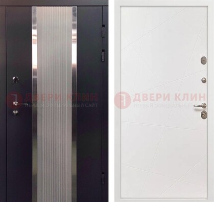 Темная металлическая дверь в квартиру МДФ с двух сторон ДМ-512
