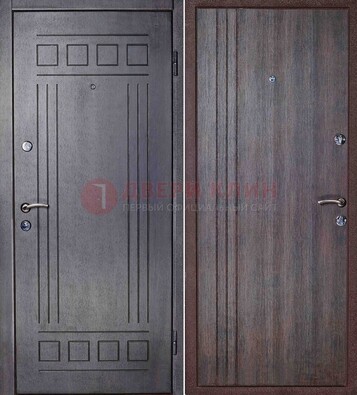 Темная стальная дверь с МДФ с рисунком ДМ-83 в Омске