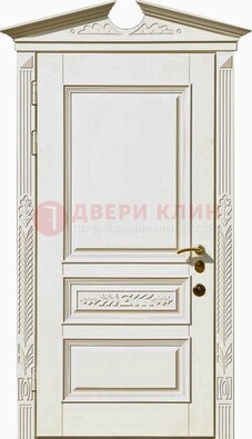 Белая металлическая дверь с массивом дуба ДМД-66