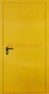 Желтая железная дверь с нитроэмалью ДН-5 в Орехово-Зуево