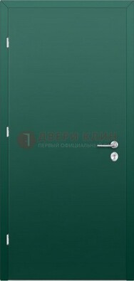 Зеленая стальная дверь с нитроэмалью ДН-6 в Омске