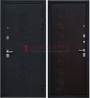 Черная входная дверь с порошковым покрытием ДП-108