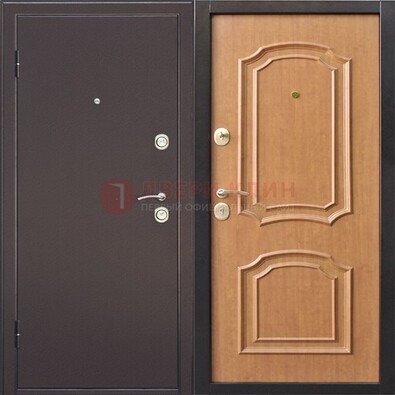 Темная железная дверь с порошковым покрытием ДП-10 в Орехово-Зуево