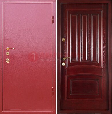 Красная металлическая дверь с порошковым напылением ДП-165