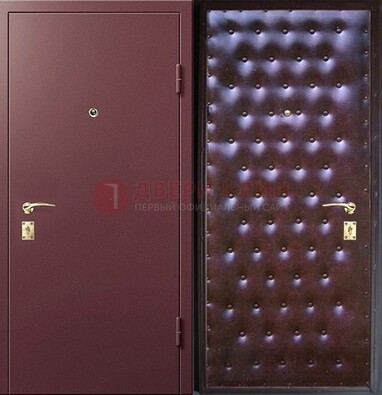 Бордовая железная дверь с порошковым напылением ДП-177