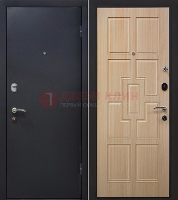 Черная железная дверь с порошковым покрытием ДП-187