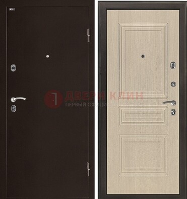Коричневая стальная дверь с порошковым окрасом ДП-190
