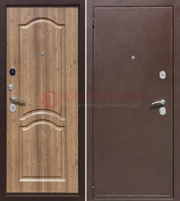 Коричневая железная дверь с порошковым окрасом ДП-191