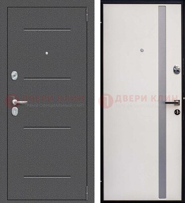 Железная дверь с порошковым напылением и белой МДФ ДП-212