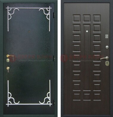 Входная дверь с порошковым покрытием Антик медь/Венге ДП-223