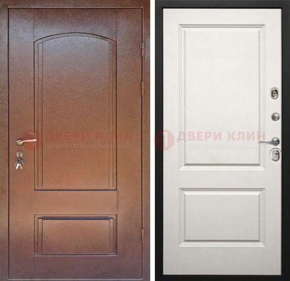 Железная дверь с порошковым покрытием Медный антик со светлой МДФ ДП-234