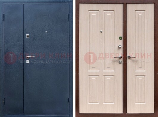 Двустворчатая стальная дверь с порошковым напылением и МДФ ДП-239