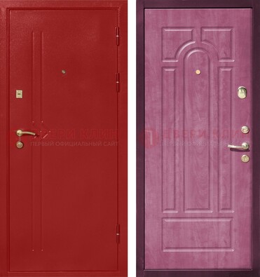 Красная входная дверь с порошковым напылением ДП-240 
