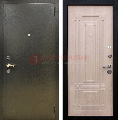 Входная темно-серая дверь с порошковым напылением и МДФ ДП-273