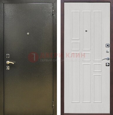 Входная дверь Темное серебро с порошковой отделкой и терморазрывом МДФ ДП-282