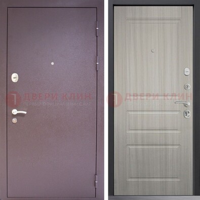 Темная стальная дверь с порошковым окрасом и МДФ ДП-310 в Казани