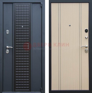 Черная металлическая дверь с порошковым покрытием ДП-42